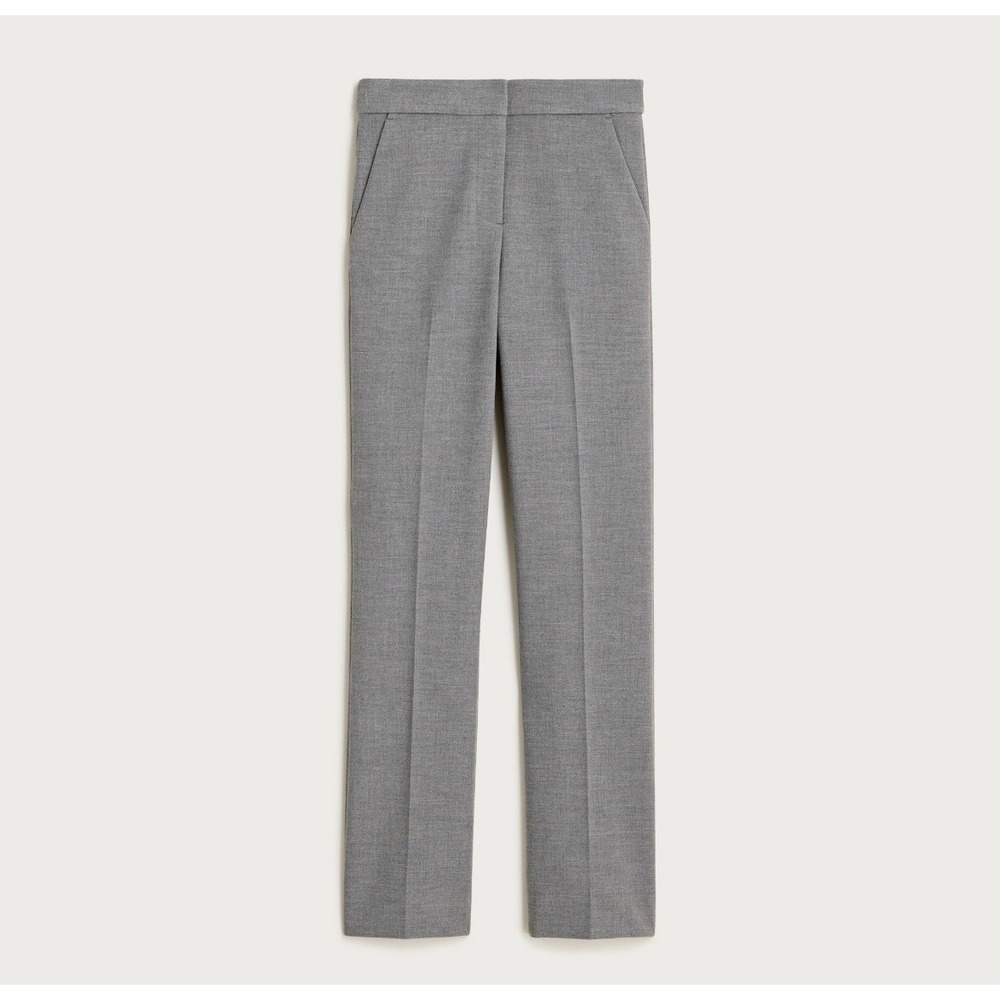 J.Crew Kate Straight Leg Pant Carreman Fabric Grey Heathered Trousers 6T Tall
